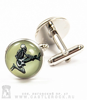 запонки скелет с гитарой