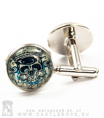 запонки череп (в фуражке)