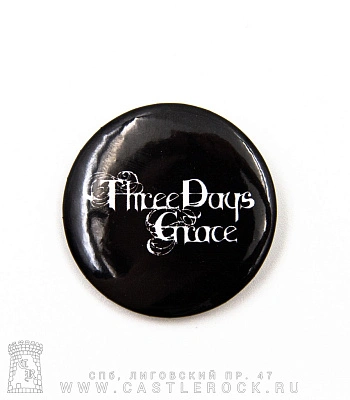 значок three days grace (лого, ч/б)