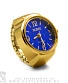 часы-перстень циферблат большой в блестках синий (круглый, золото)