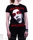 женская футболка marilyn manson (лицо, надпись красная)