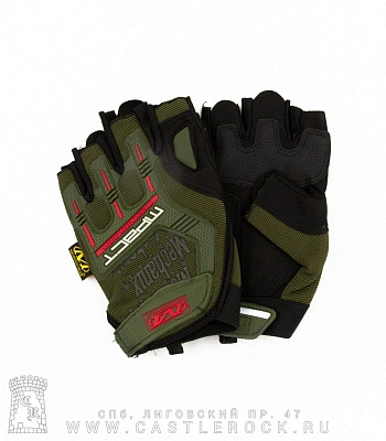 перчатки обр/пал усиленные прорезиненные "mechanix" (зеленые)