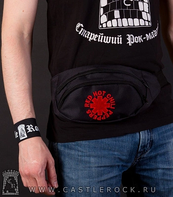 сумка на пояс с вышивкой red hot chili peppers