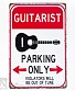 табличка гитара "guitarist parking only violators will be out of tune"