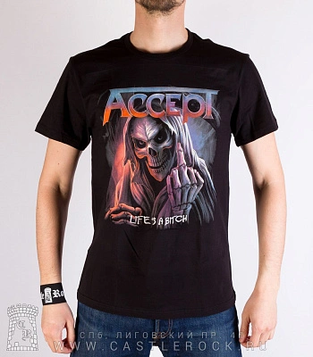 футболка accept "life's a bitch" (смерть)