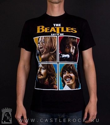 футболка beatles "let it be" (надпись желтая)