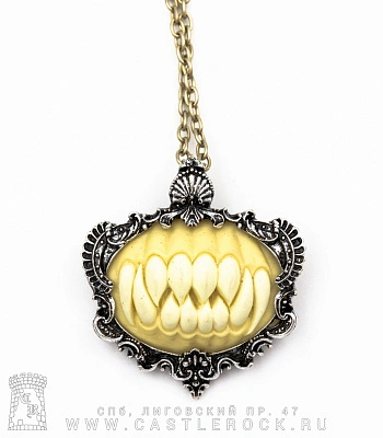 подвес-брошь restyle pol31 клыки (белый, камея)