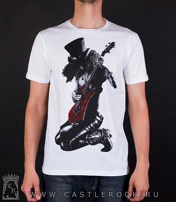 футболка guns'n'roses slash (с гитарой, белая)