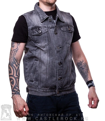 жилет джинсовый серый (потертый) e321