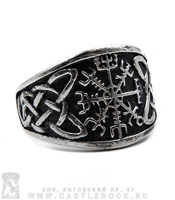 кольцо вегвизир компас викингов и орнамент