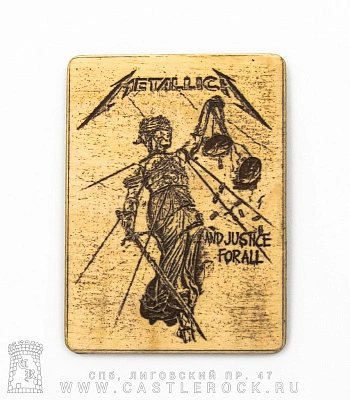 магнит деревянный metallica "and justice for all"