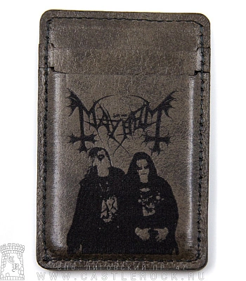 кардхолдер с гравировкой mayhem (ручная работа)