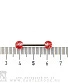 Штанга Сталь с Акриловыми Шариками с Блестками (красными) 1,6 х 15 х 6/6