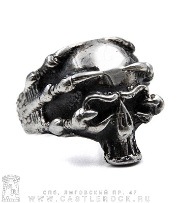 кольцо череп в когтях дракона