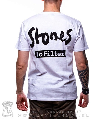 футболка rolling stones "no filter tour" (лого, белая)
