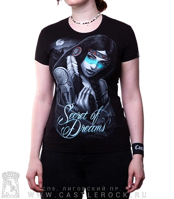 женская футболка индианка "secret of dreams" (светится)
