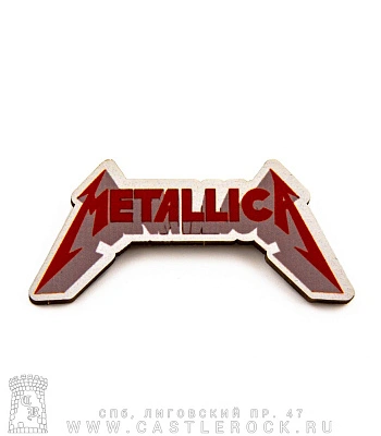 значок деревянный metallica (лого)