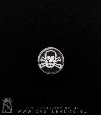 Плаг Акрил с Рисунком Череп и Кости 10 мм