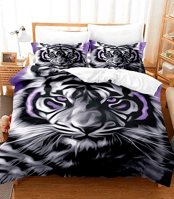 комплект покрывало с чехлами на подушки тигр