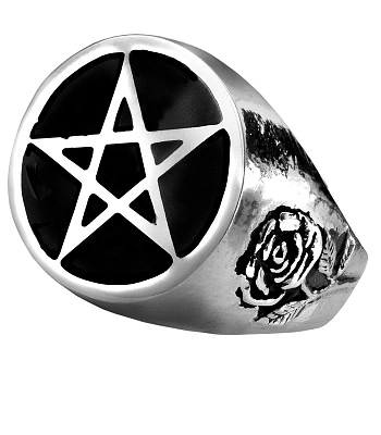 кольцо alchemy gothic (алхимия готик) r23 roseus pentagram