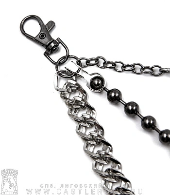 тройная цепь с карабином №08 (плетение якорное, перлина, панцирное)