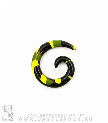 Растяжка Акрил Спираль Разводы (зеленые, желтые, черные) 4 мм