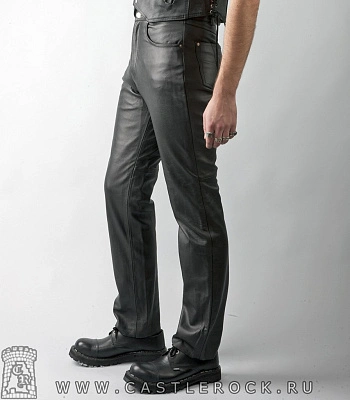 штаны кожаные "first" классические (черные)