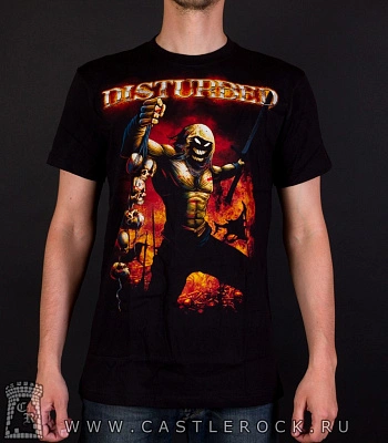 футболка disturbed (демон с черепами и мечом)