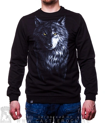 свитшот волк (желтые глаза, светится)