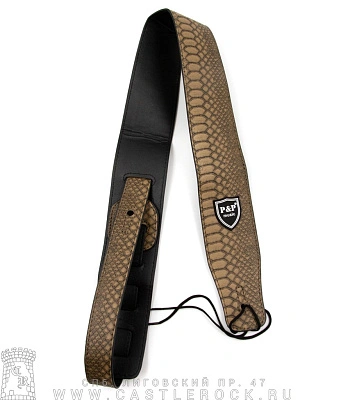 ремень для гитары кожа змеи (бежевый)