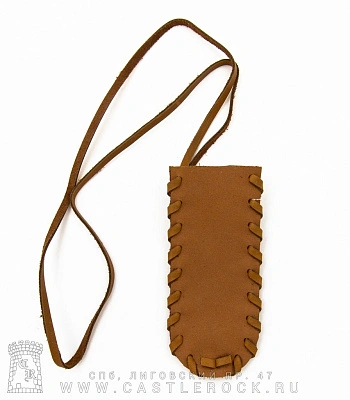 чехол для варгана кожаный средний (без защиты язычка, коричневый светлый) vgfm01