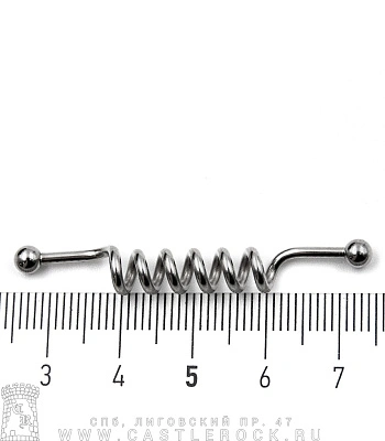Штанга Индастриал Сталь с Шариками и Спиралью (6 витков) 1,6 х 42 х 4/4