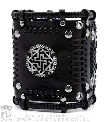 напульсник кожаный стимпанк черный (bspkv-3) валькирия