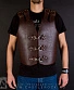 жилет байкерский кожаный с карабинами (коричневый)
