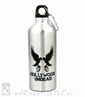 фляга с карабином hollywood undead 600 мл (металлик)