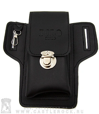 чехол поясной для сигаретной пачки (с карабином, черный)