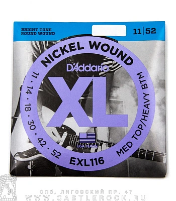 струны d'addario никелированные для электрогитары exl116