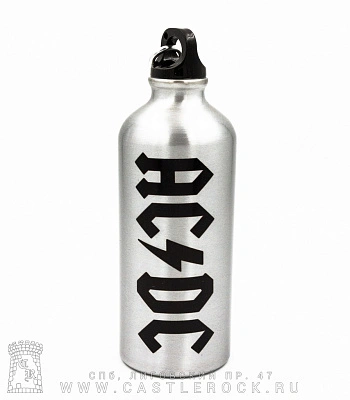 фляга с карабином ac/dc 600 мл (металлик)