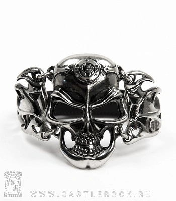 браслет металл. new rock череп на липучке