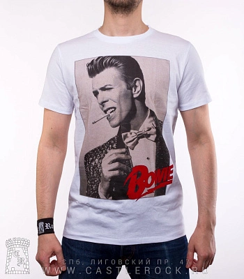 футболка david bowie (с сигаретой, белая)