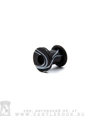 Тоннель Акрил Черный (с резинкой) 6 мм