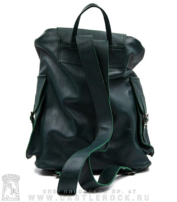 рюкзак кожаный o'skull зеленый (большой)