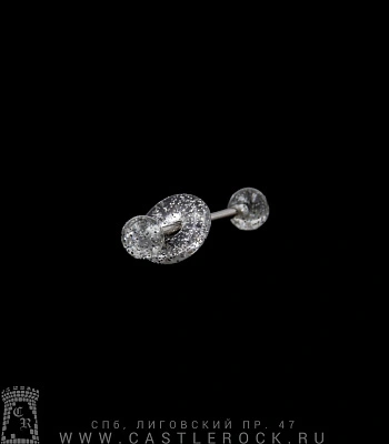 Штанга Сталь с Акриловыми Шариками и Кольцом (прозрачными) 1,6 х 16 х 6/6