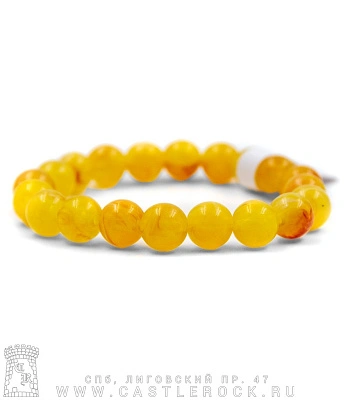 браслет из натурального камня янтарь (10 мм)