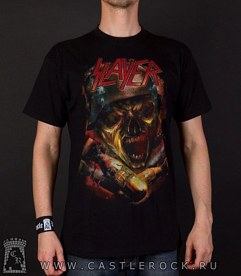 футболка slayer (череп в каске)
