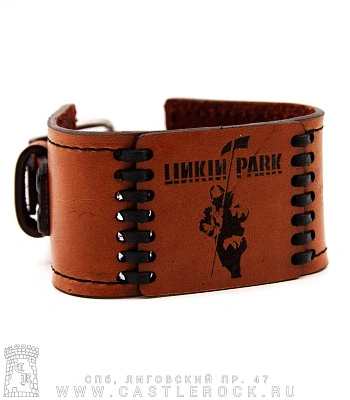 браслет кожаный с гравировкой linkin park