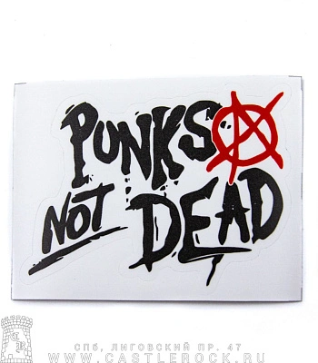 наклейка виниловая anarchy анархия punks not dead (средняя)