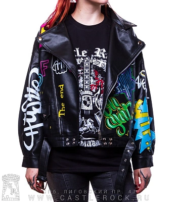 косуха женская к/з оверсайз с росписью 2247 косуха женская к/з оверсайз с росписью 2247