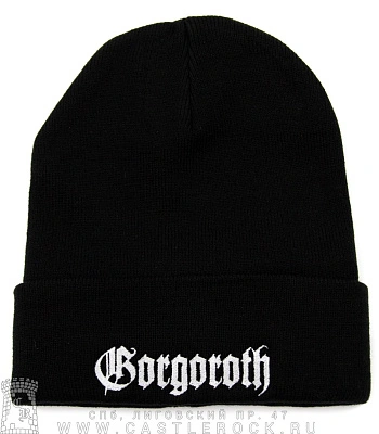 шапка с отворотом и вышивкой gorgoroth