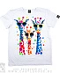 футболка детская жирафы (белая, светится)